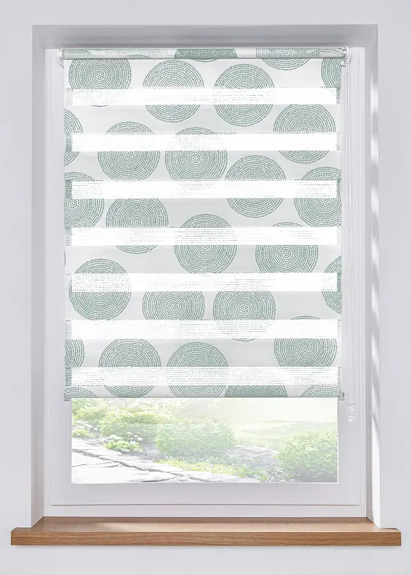 Tenda a rullo doppia con motivo a cerchi, bonprix