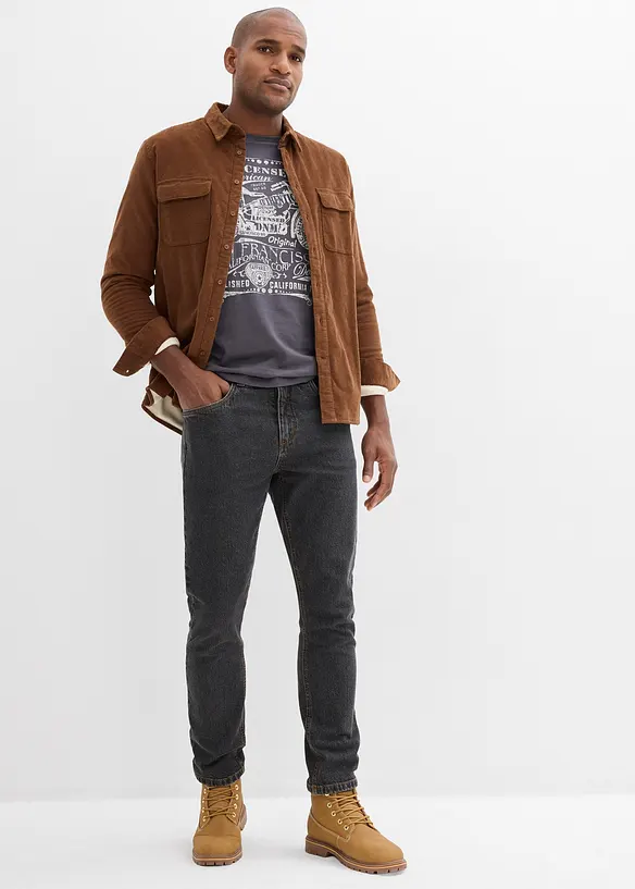 Jeans classic fit con inserto elasticizzato ai lati, straight, bonprix