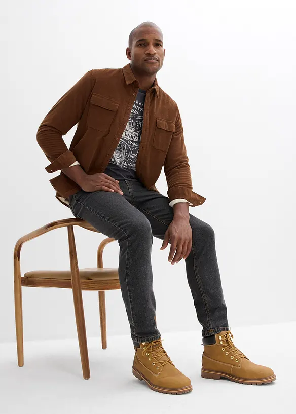 Jeans classic fit con inserto elasticizzato ai lati, straight, bonprix