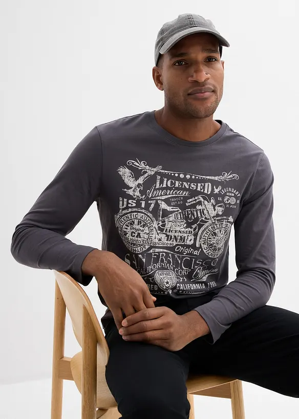 Maglia a maniche lunghe in puro cotone biologico, bonprix