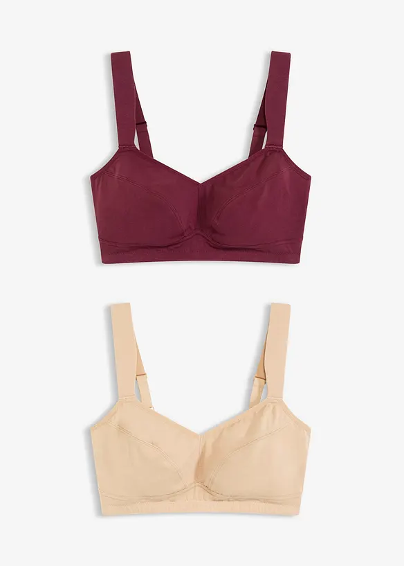 Reggiseno senza ferretto con cotone biologico (pacco da 2), bonprix
