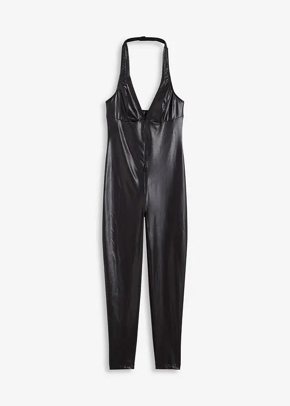 Catsuit ouvert in look bagnato, bonprix