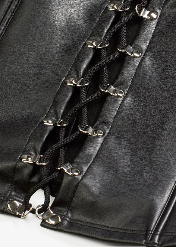 Corsetto effetto bagnato con stringhe, bonprix