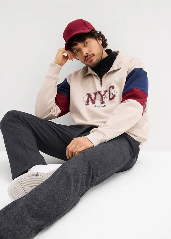 Pantaloni da jogging con interno garzato e morbido e orlo dritto, bonprix