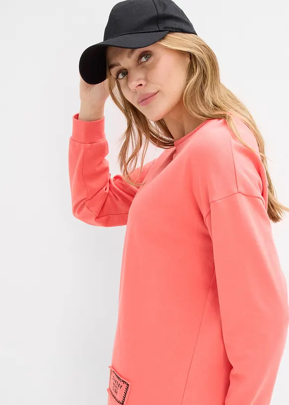 Felpa in misto cotone con orlo asimmetrico, bonprix