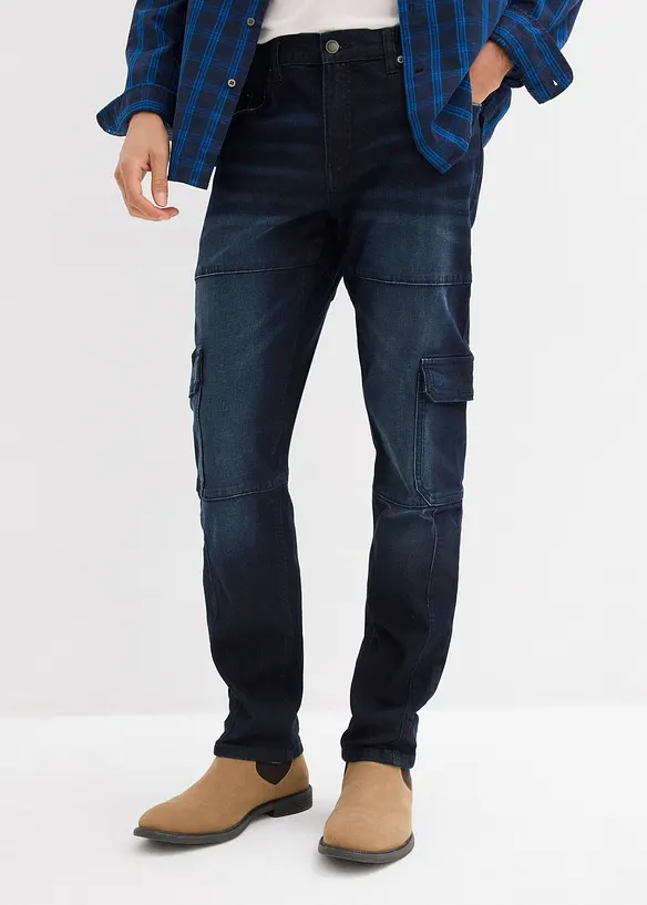 Jeans elasticizzati cargo slim fit, straight, bonprix
