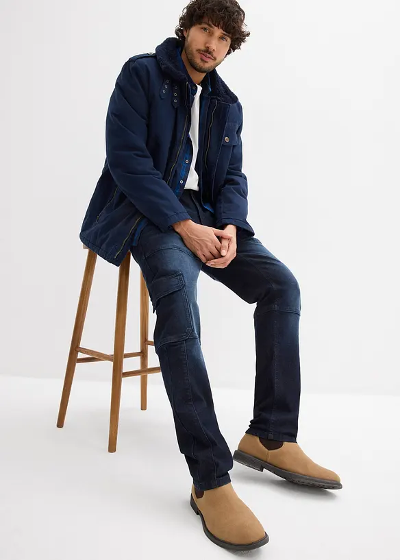 Jeans elasticizzati cargo slim fit, straight, bonprix