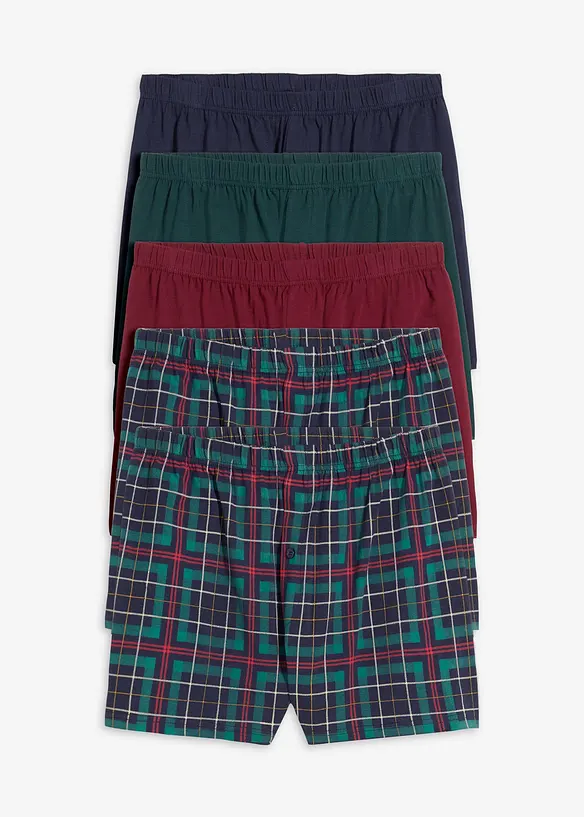 Boxer larghi in jersey con cotone (pacco da 5), bonprix