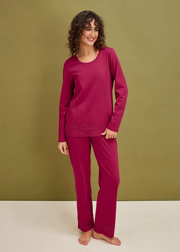 Pigiama con dettaglio delicato in pizzo, bonprix