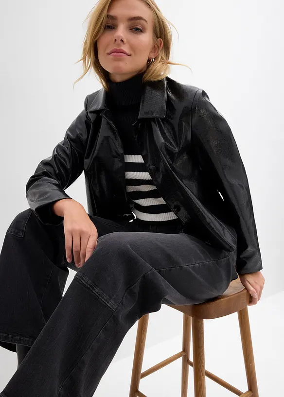 Jeans wide leg, vita media, bonprix