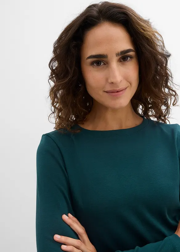 Maglia a maniche lunghe in puro cotone biologico, bonprix