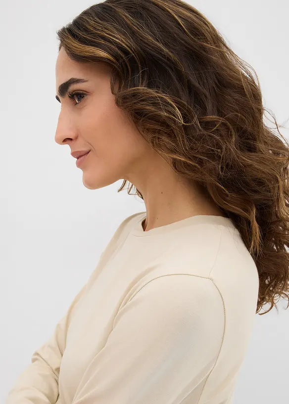 Maglia a maniche lunghe con puro cotone biologico (pacco da 2), bonprix