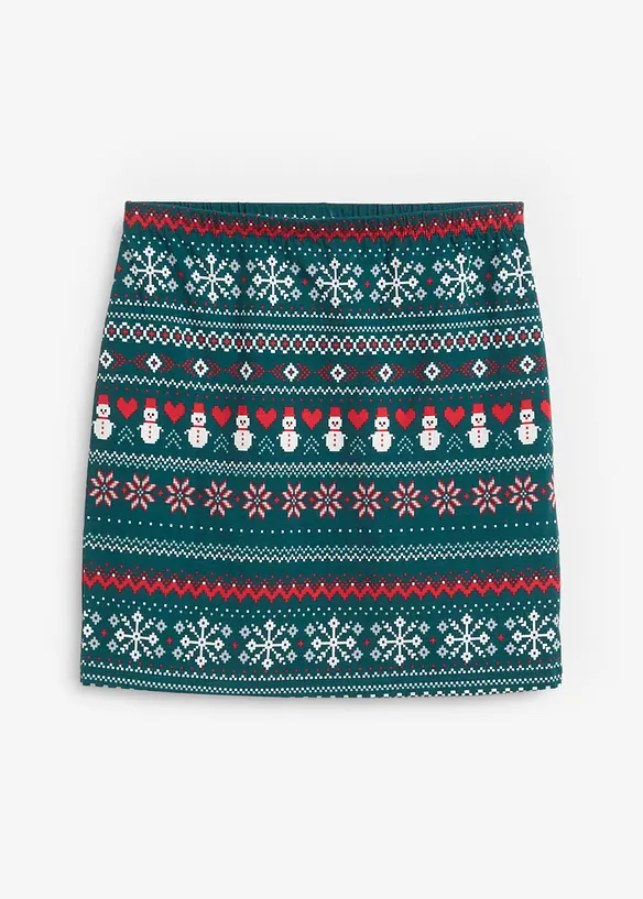 Minigonna con motivo norvegese in misto cotone ed elastan, bonprix
