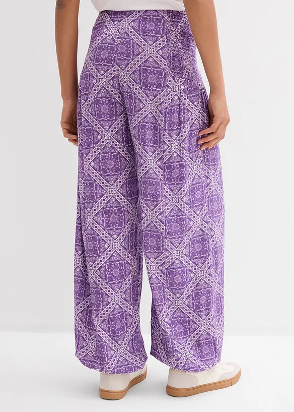 Pantaloni con elastico in vita in viscosa fluente, bonprix