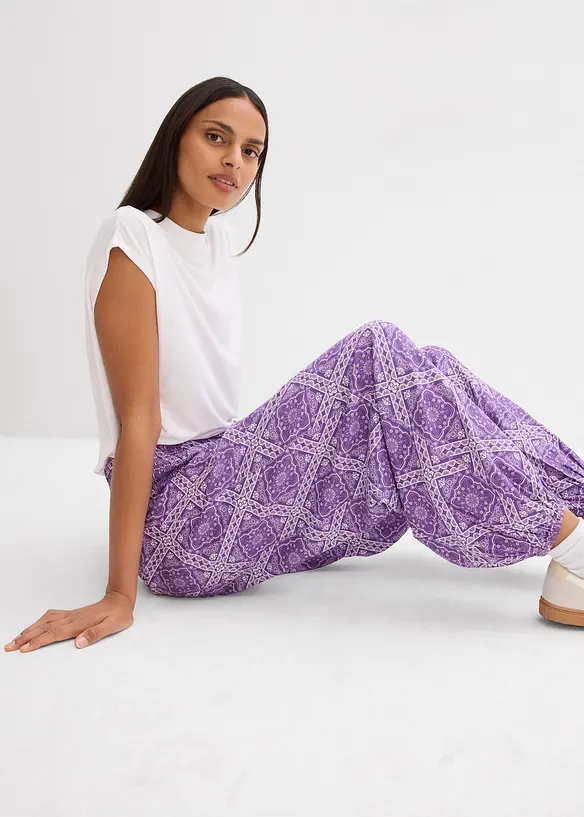 Pantaloni con elastico in vita in viscosa fluente, bonprix