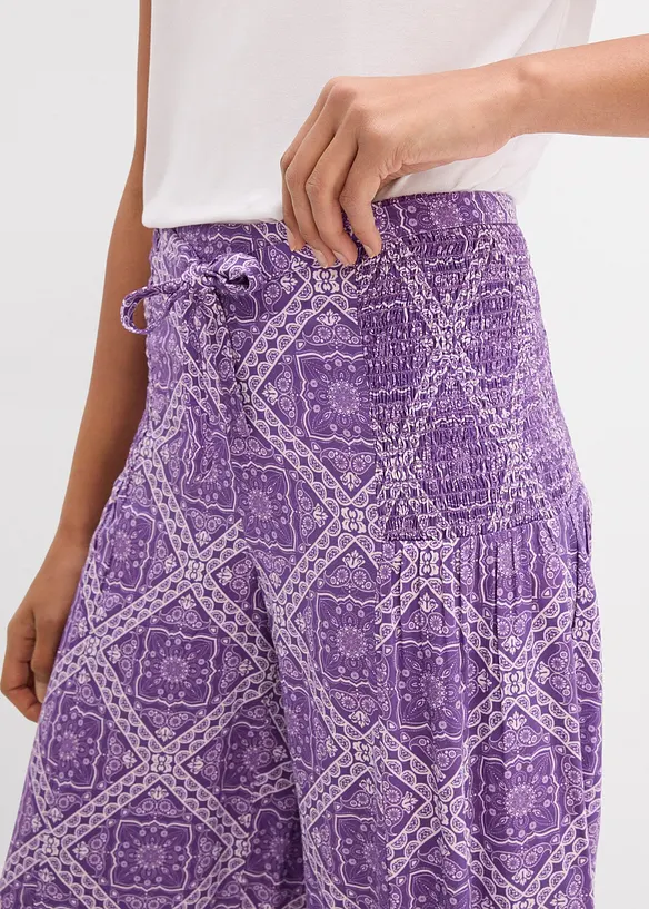 Pantaloni con elastico in vita in viscosa fluente, bonprix