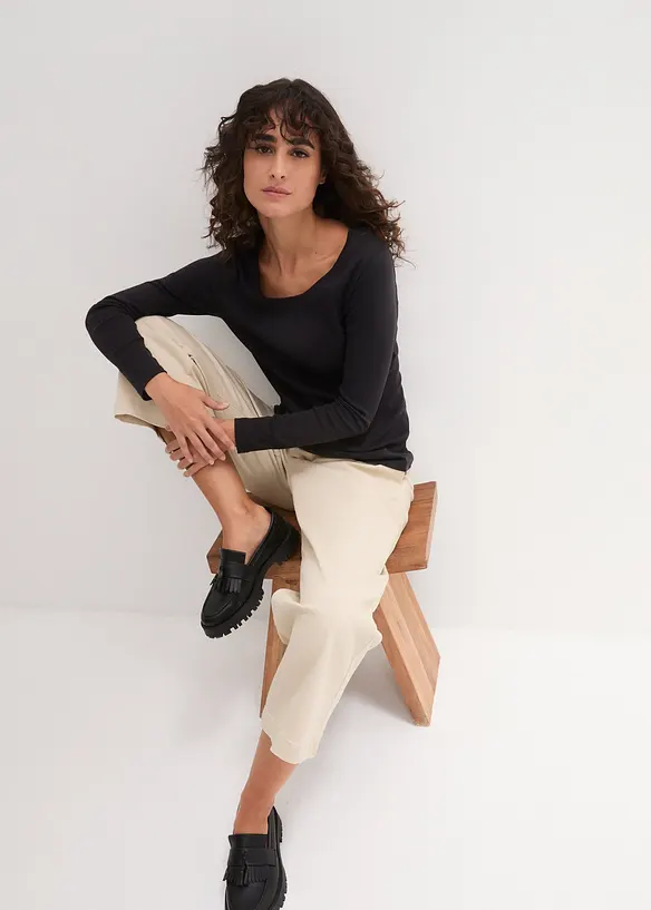 Maglia a maniche lunghe in puro cotone biologico, bonprix