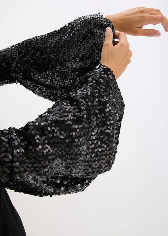 Abito midi con paillettes, bonprix