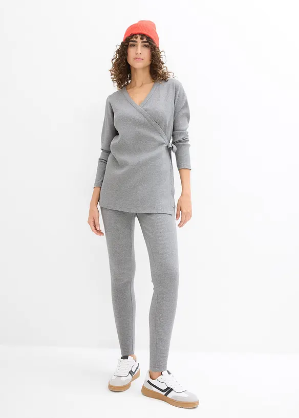 Maglia incrociata e leggings pr&eacute;maman (set 2 pezzi), bonprix