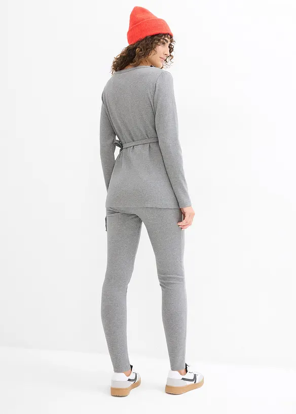Maglia incrociata e leggings pr&eacute;maman (set 2 pezzi), bonprix