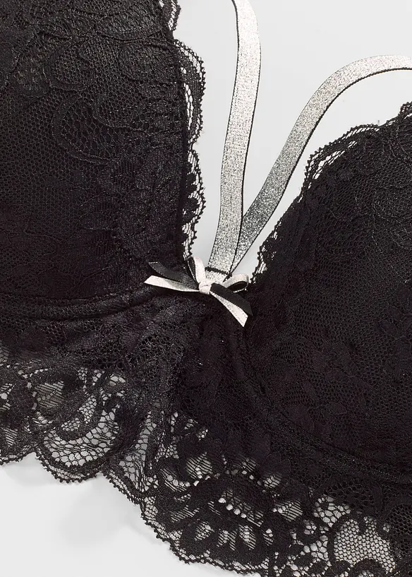 Reggiseno con coppe preformate e spalline glitterate rimovibili, bonprix