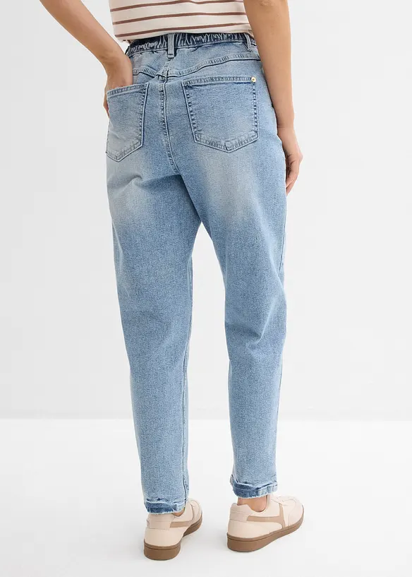 Mom jeans cropped, a vita alta, bonprix