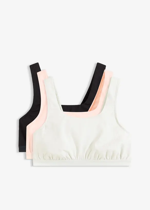 Reggiseno bustier con cotone biologico (pacco da 3), bonprix