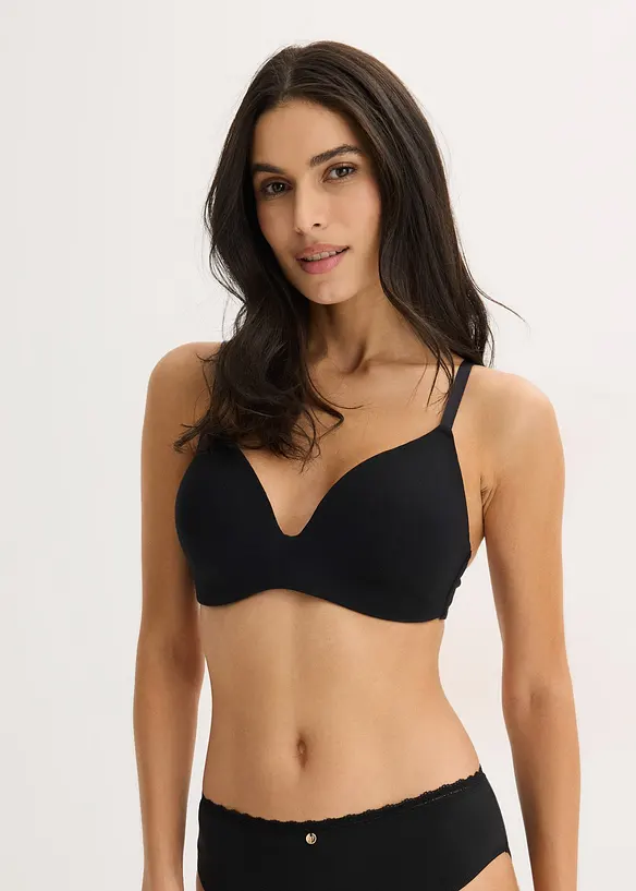 Reggiseno in cotone senza ferretto con coppe preformate, bonprix