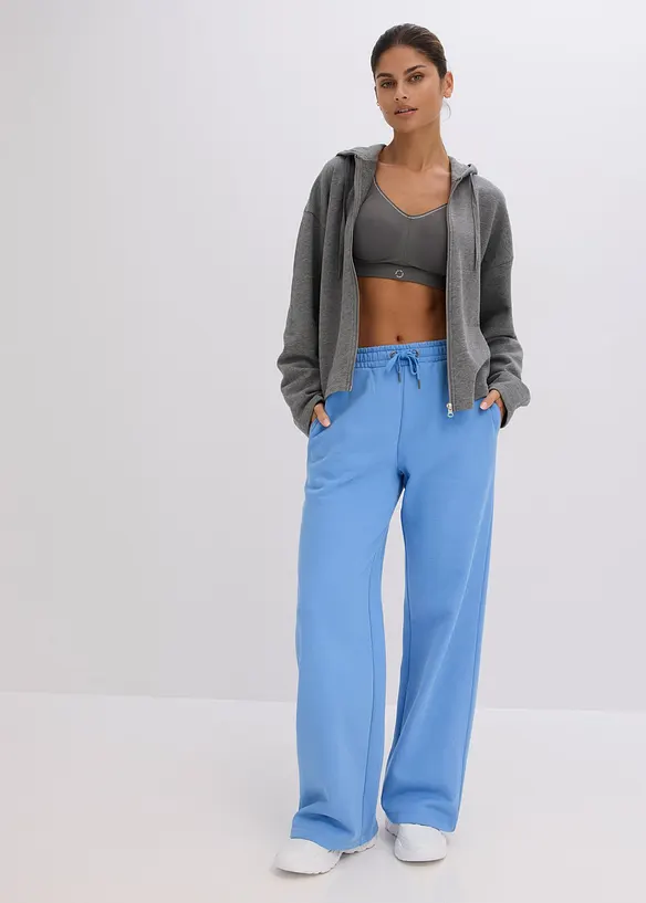 Felpa con zip in puro cotone biologico, bonprix