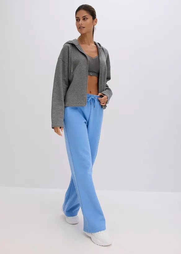 Felpa con zip in puro cotone biologico, bonprix