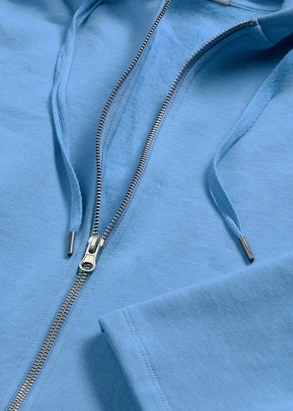 Felpa con zip in puro cotone biologico, bonprix