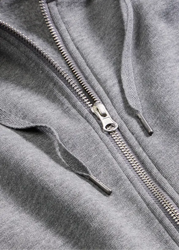 Felpa con zip in puro cotone biologico, bonprix