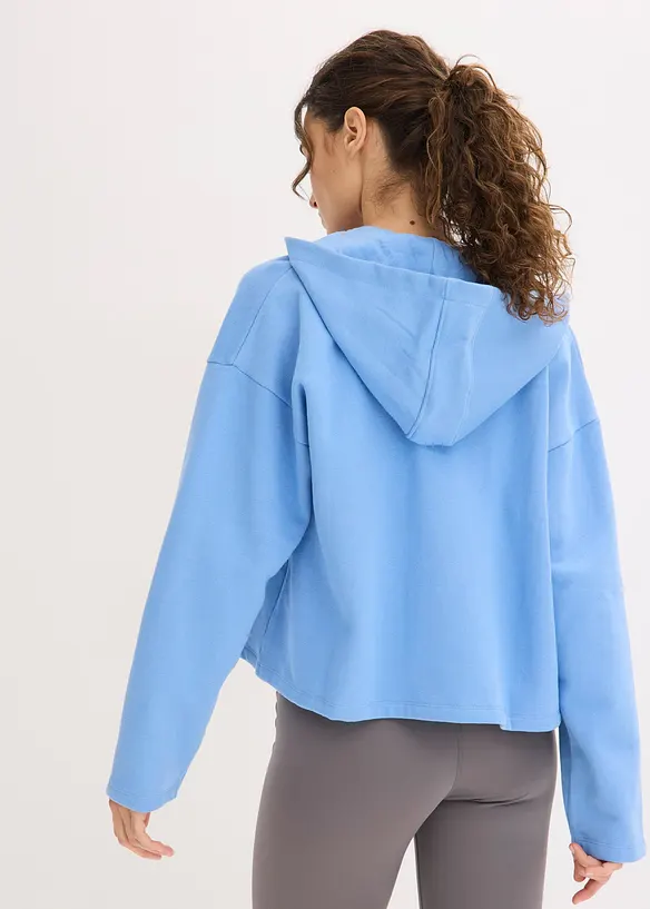 Felpa con zip in puro cotone biologico, bonprix