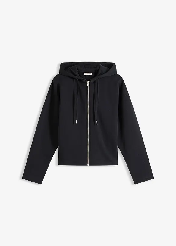 Felpa con zip in puro cotone biologico, bonprix