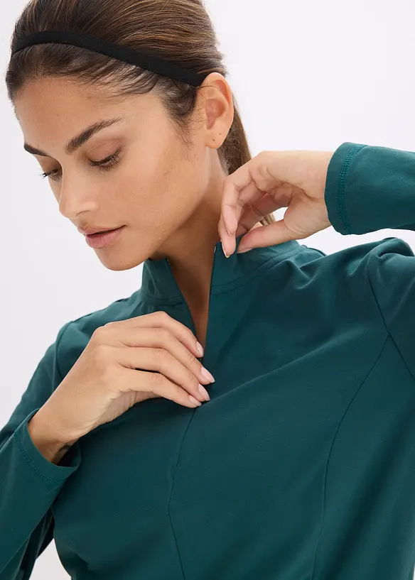 Giacca tecnica termica con mezza cerniera, ad asciugatura rapida, bonprix