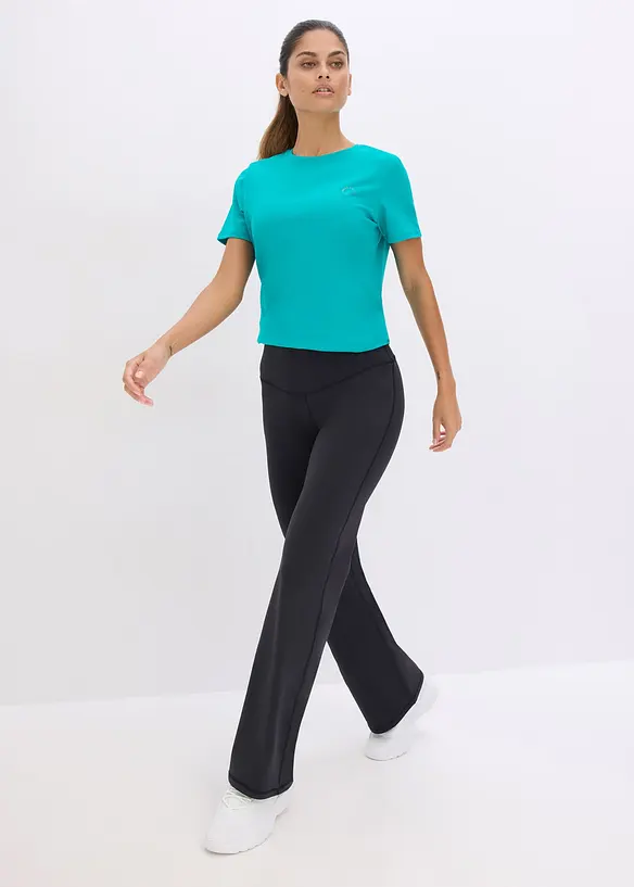 Leggings sportivi a gamba dritta in tessuto resistente effetto cotone, bonprix