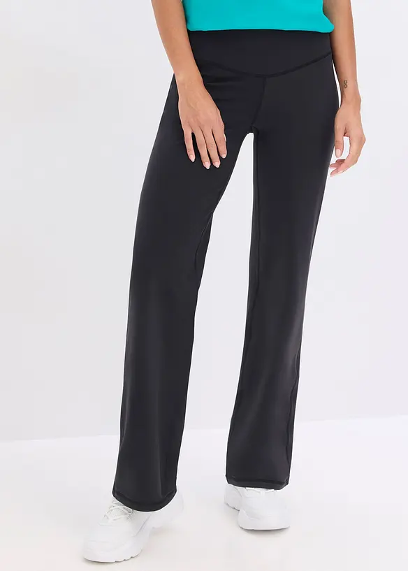 Leggings sportivi a gamba dritta in tessuto resistente effetto cotone, bonprix