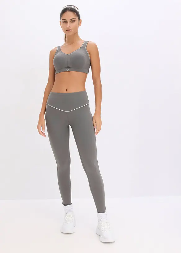 Leggings sportivi in tessuto sostenuto dalla mano simile al cotone, bonprix