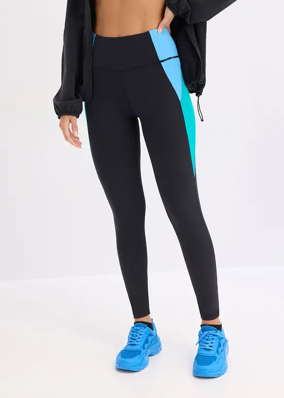 Leggings sportivi comodi in colori a contrasto, ad asciugatura rapida, bonprix