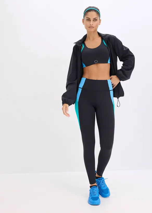 Leggings sportivi comodi in colori a contrasto, ad asciugatura rapida, bonprix