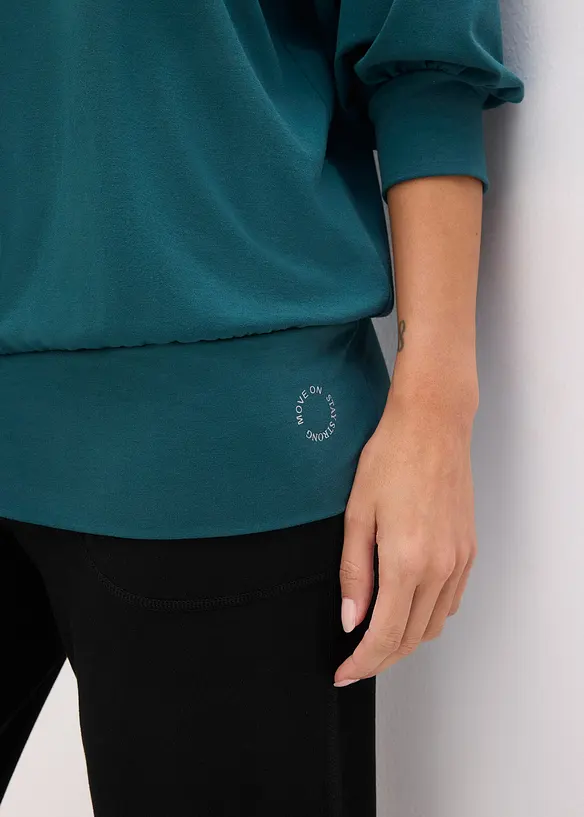 Maglia oversize per sport con maniche a 3/4 ad asciugatura rapida, bonprix