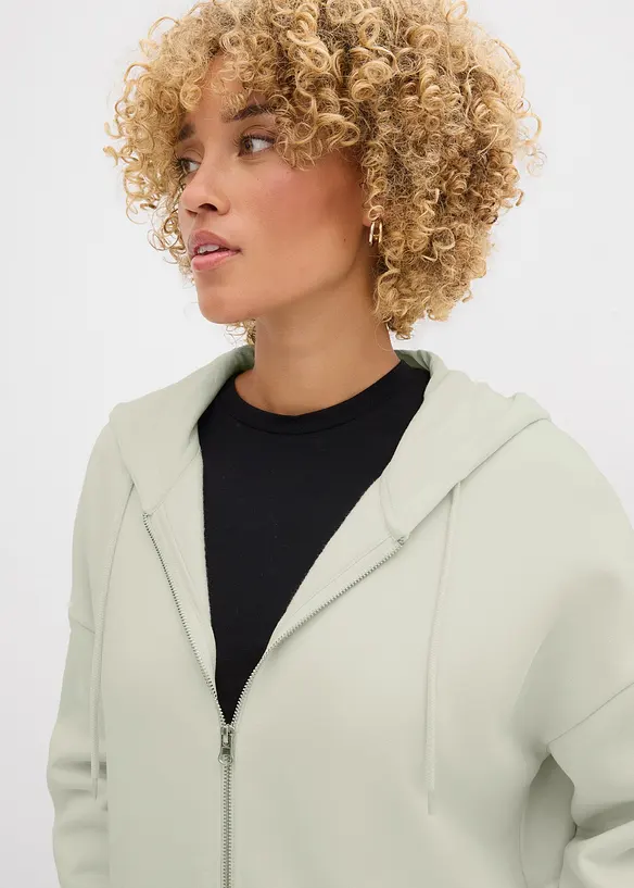 Felpa con zip e cappuccio, bonprix