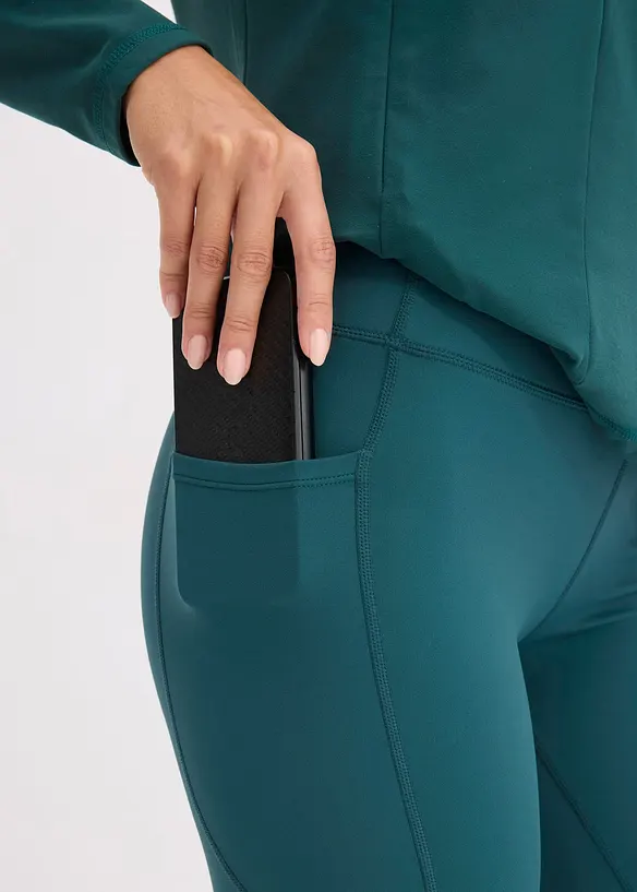 Leggings sportivi comodi con tasca per il cellulare, ad asciugatura rapida, bonprix