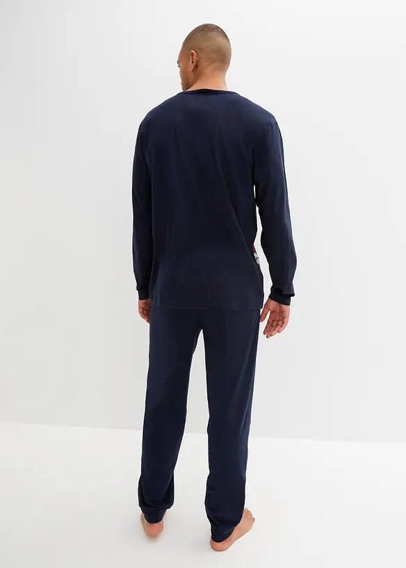 Pigiama a maniche lunghe in puro cotone, bonprix