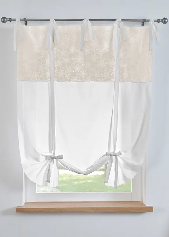 Tenda a pacchetto ricamata con fiocchi, bonprix