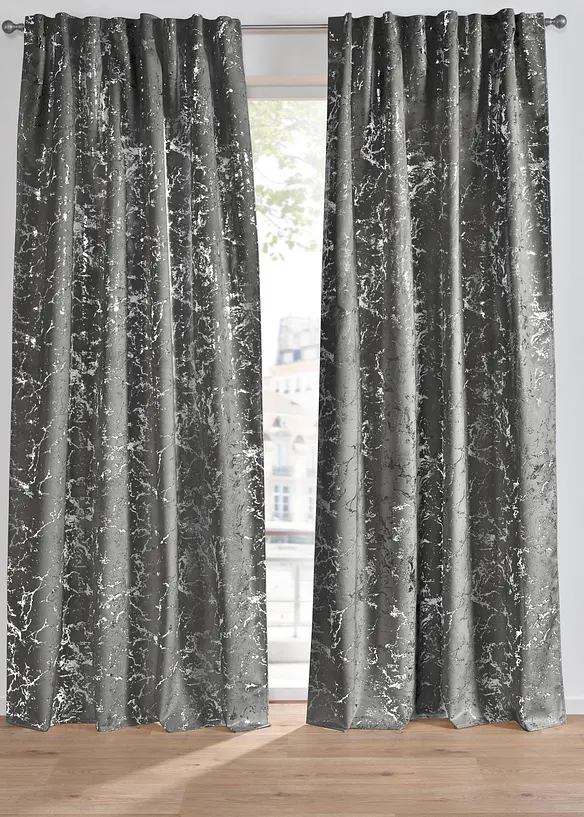 Tenda oscurante con superficie vellutata e stampa lucida  (pacco da 1), bonprix