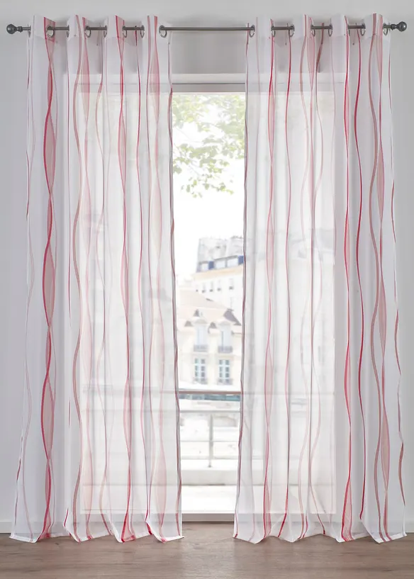 Tenda trasparente con fantasia ondulata (pacco da 1), bonprix