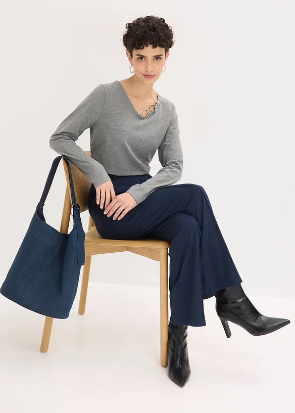 Maglia a maniche lunghe con occhielli, bonprix