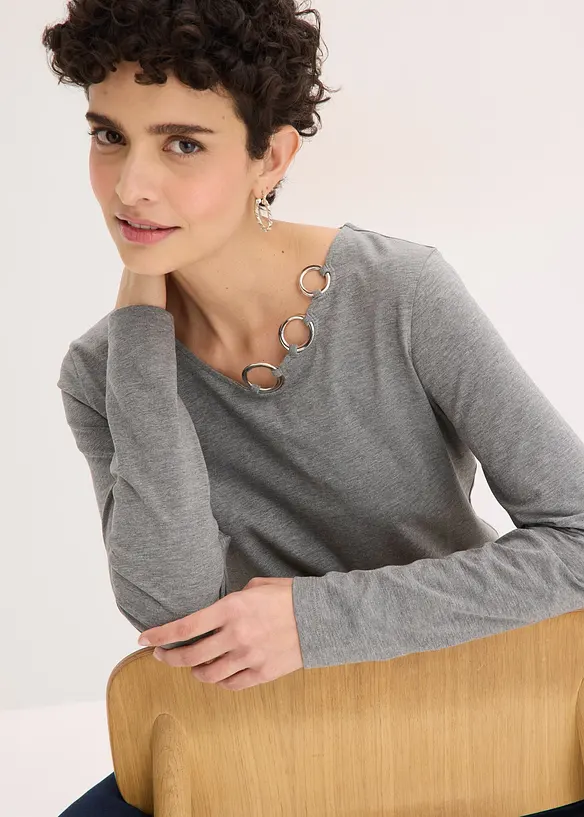 Maglia a maniche lunghe con occhielli, bonprix