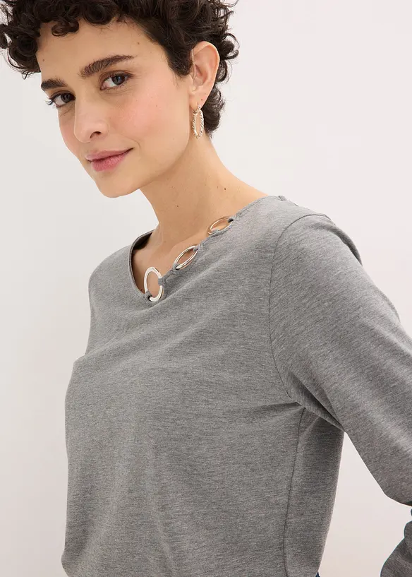 Maglia a maniche lunghe con occhielli, bonprix